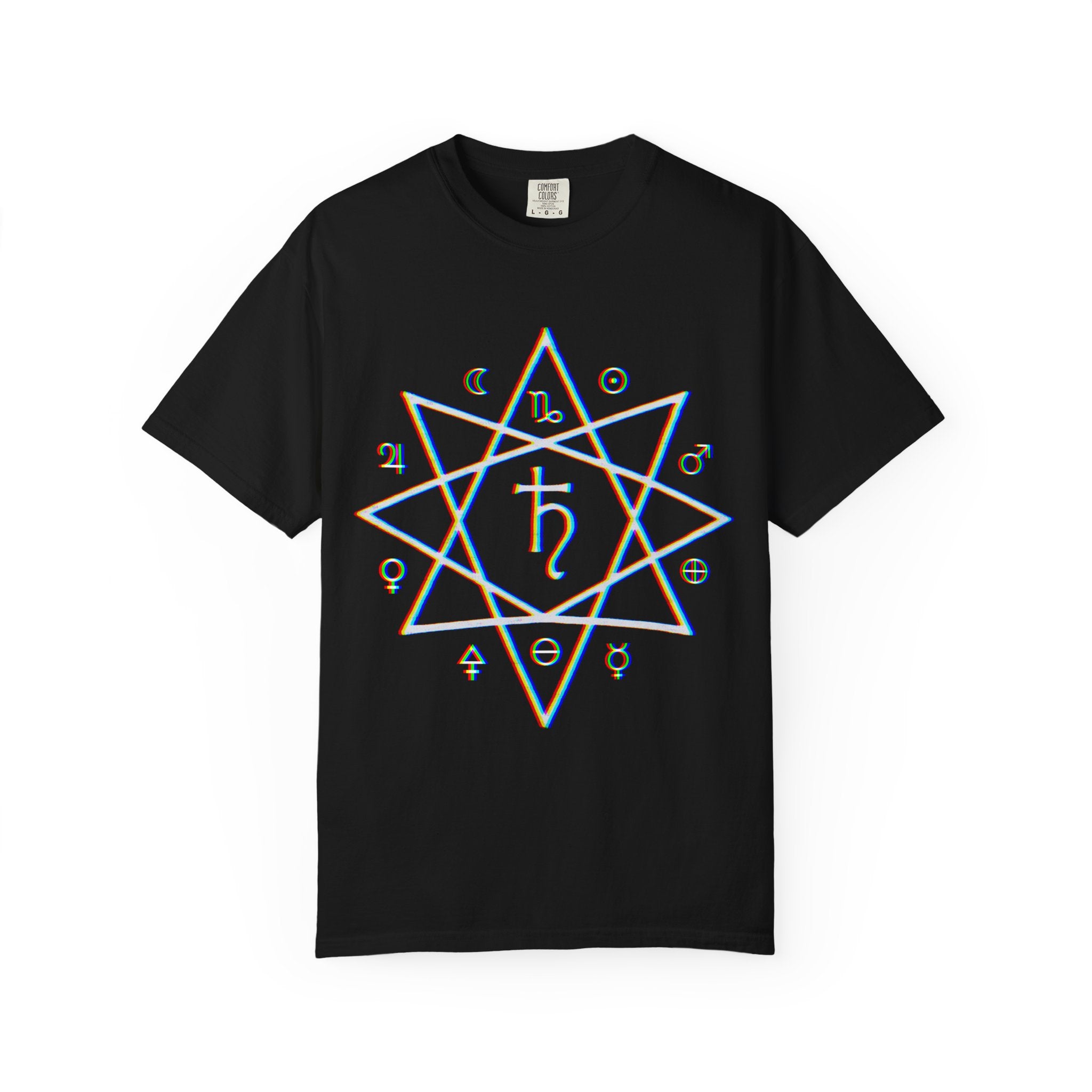 Satyrn Ryzing Sigil Star Graphic T-Shirt | Astrology Planet Symbol Tee