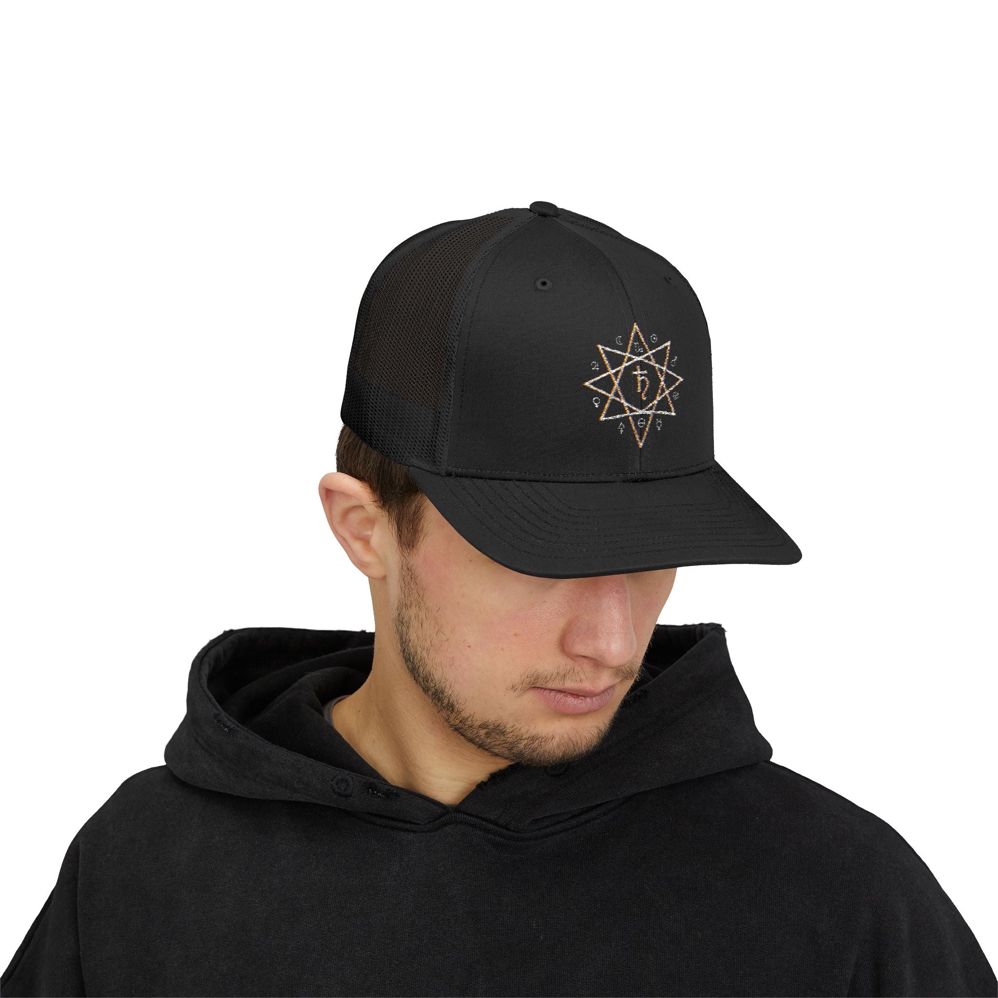 Satyrn Ryzing Sigil Snapback Trucker Cap — Alchemy & Astronomy Design