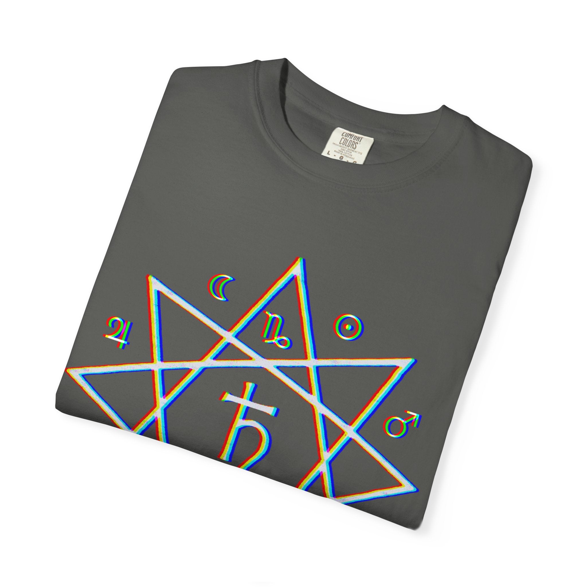 Satyrn Ryzing Sigil Star Graphic T-Shirt | Astrology Planet Symbol Tee