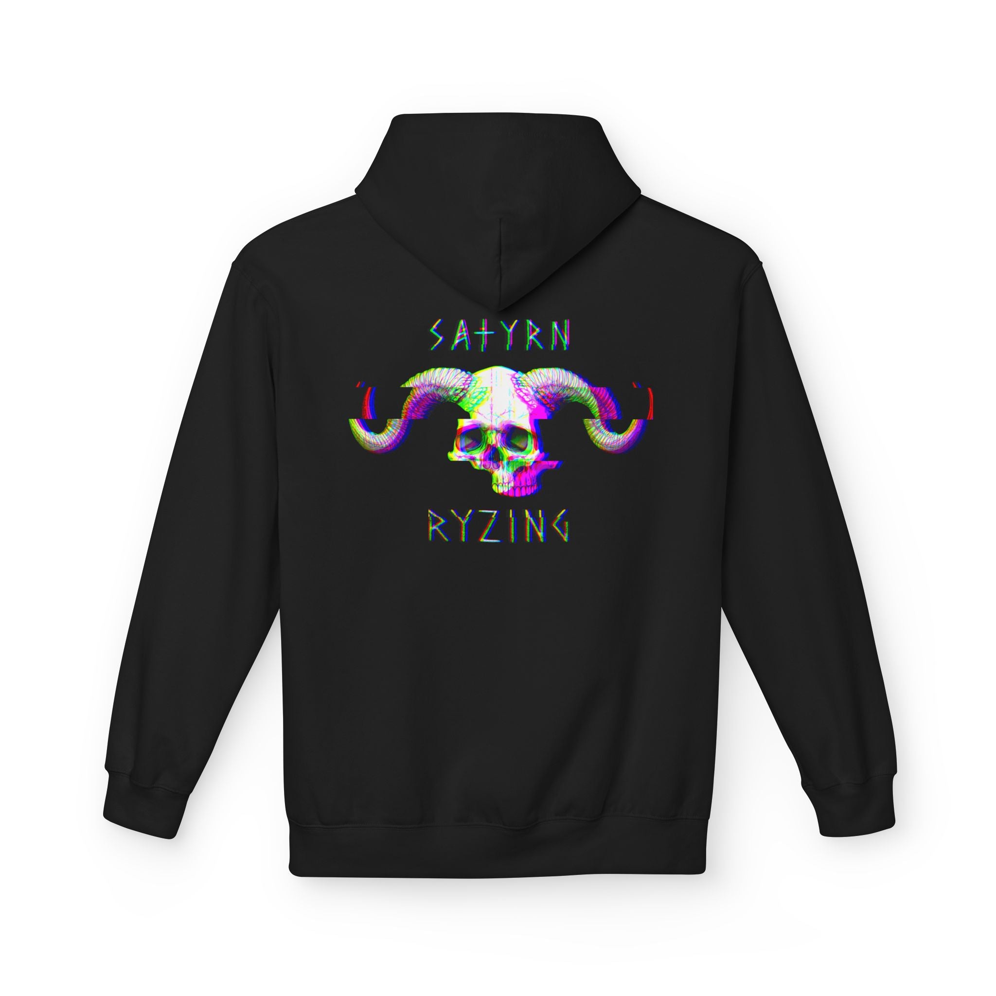 Satyr Skull Glitch Sigil Hoodie — Satyrn Ryzing Streetwear